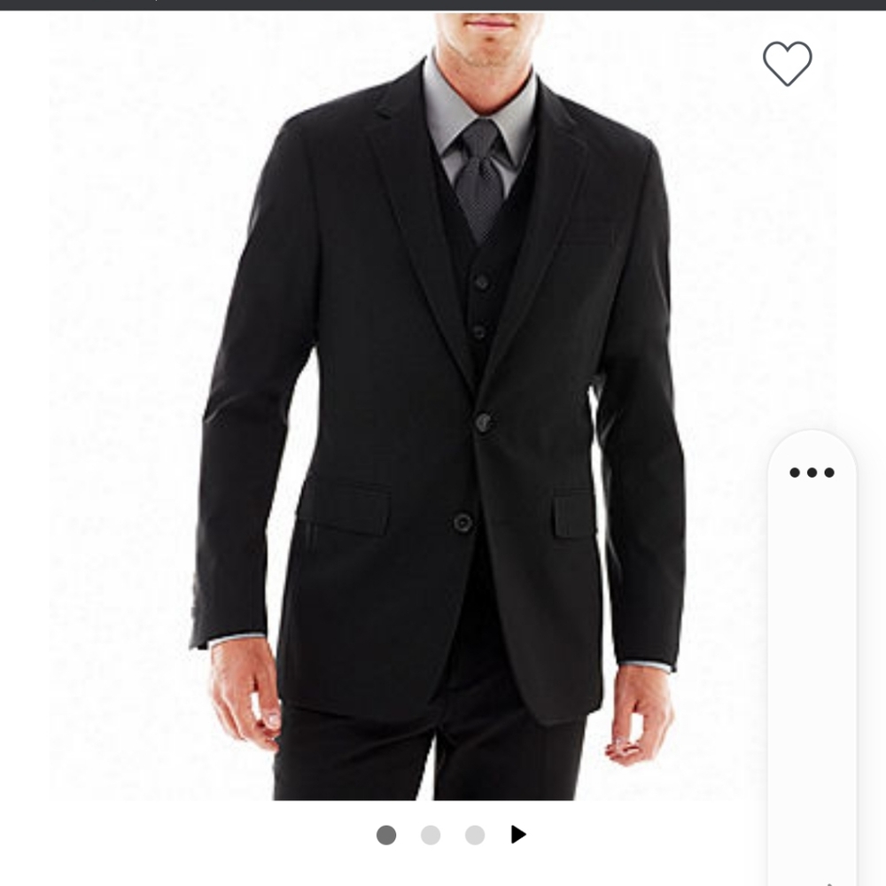 Jf  J Ferrar Black Slim Fit Suit Jacket Size 42S - Picture 9 of 10